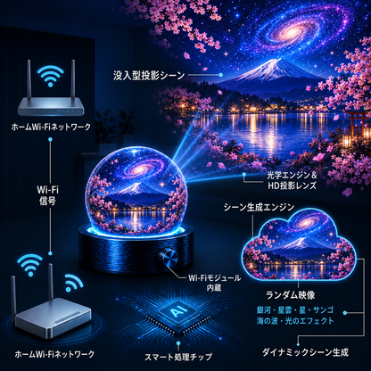BVJ® 💪2026 PRO MAX 5Dスマート・ワールド・プロジェクター 🌎 Bluetooth操作と効果音で、100種類以上の没入型世界を創り出そう