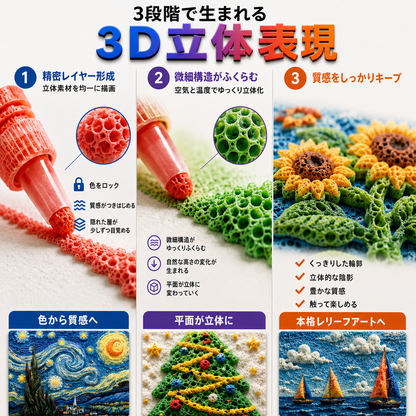 本日限定50%OFF🔥｜billion® 3D立体アートペン - 平面の絵が、触れて楽しめる立体作品に🪄