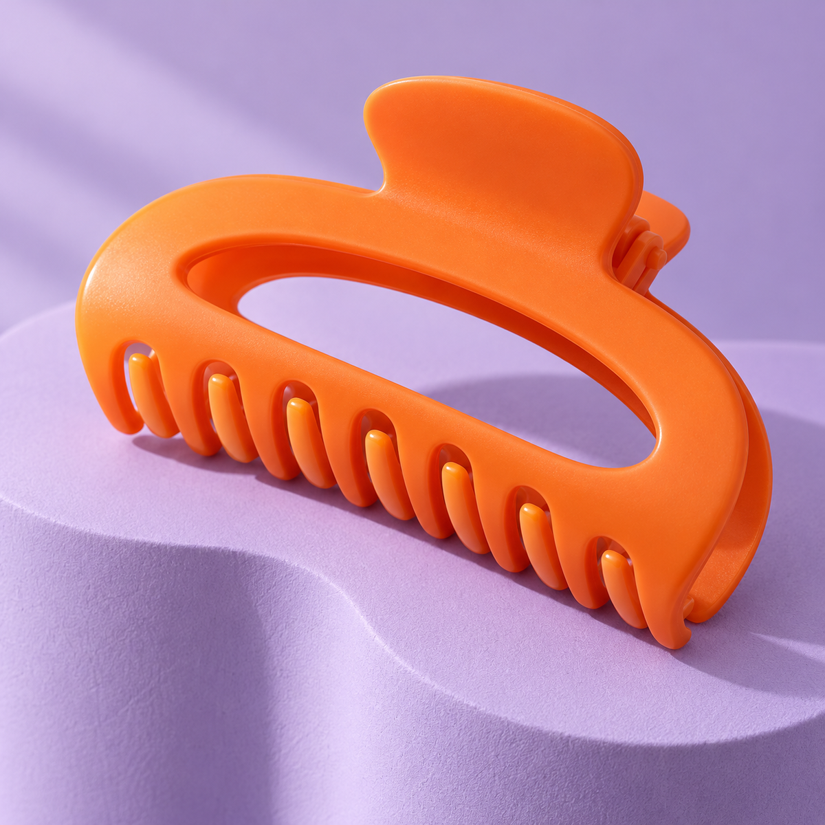 Tangerine Loop Claw Clip — AI-generated styling illustration