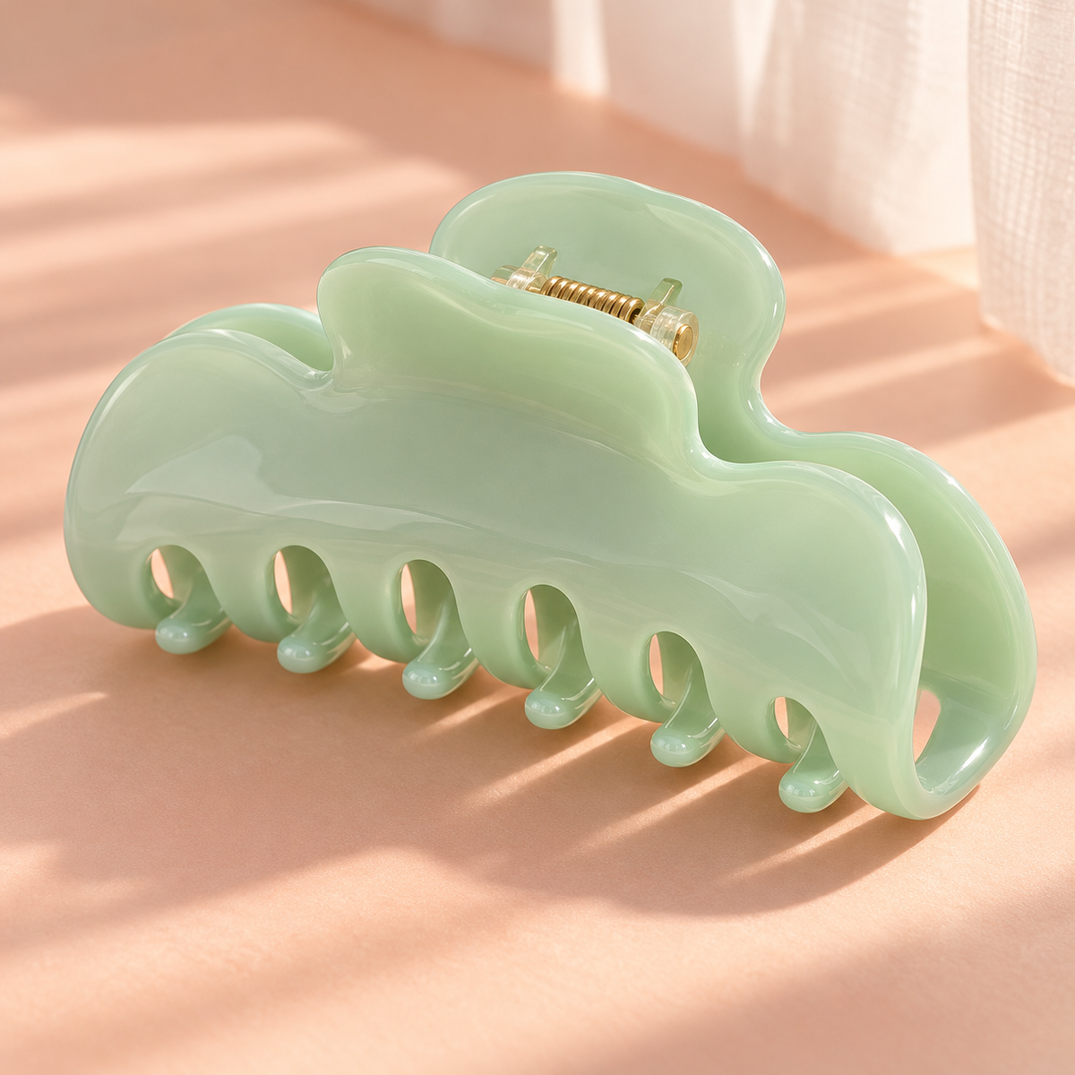 Mint Cloud Claw Clip — AI-generated styling illustration
