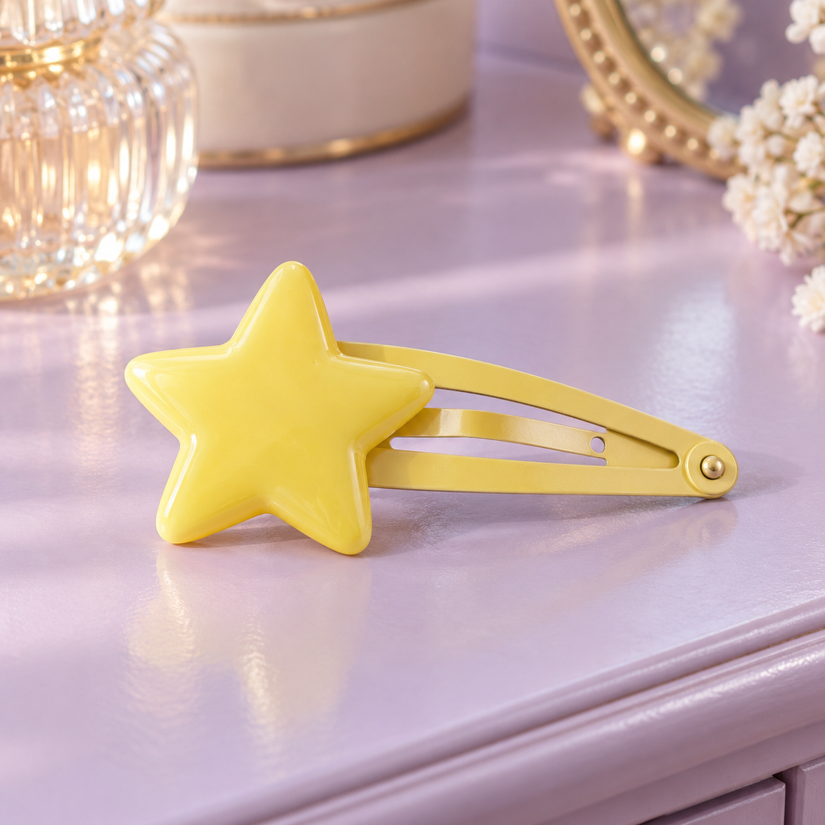 Lemon Star Snap Clip — AI-generated styling illustration